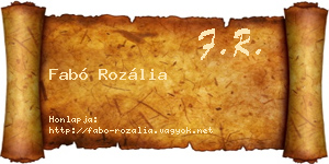 Fabó Rozália névjegykártya